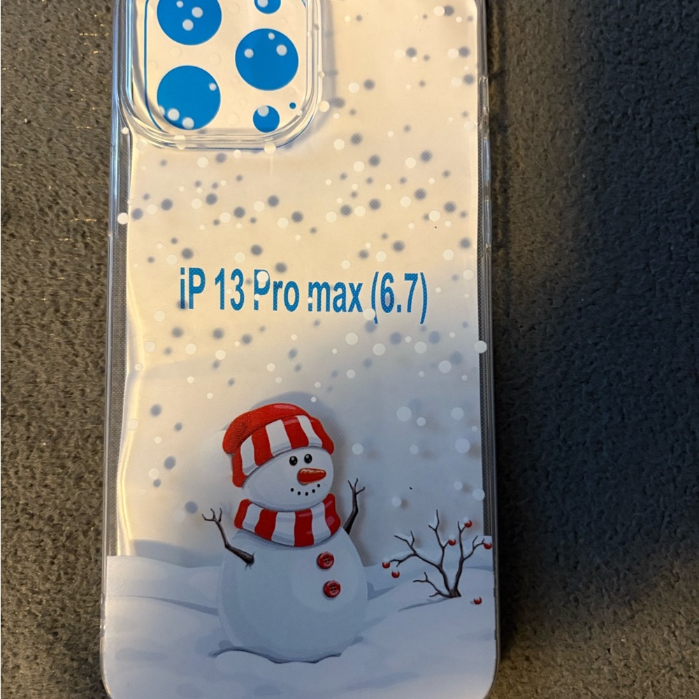 Snowman Design Phone Case for iPhone 13 Pro Max - Clear